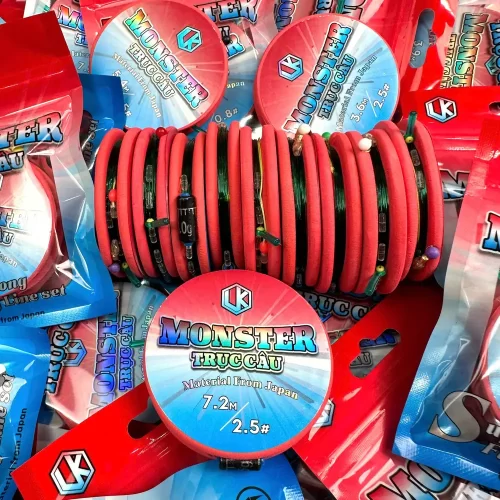 Bảng Trục Rô chép LK Monster quấn sẵn dây xanh tàng hình và hạt chặn silicon cao cấp