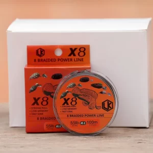 Thông số chi tiết trên cuộn dù LK X8 màu đen size 1.0 tải 12.2kg