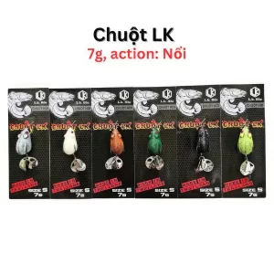 Các mẫu mồi câu lure chuột LK size S trọng lượng 7g với action nổi