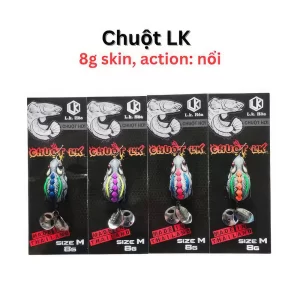 Mồi chuột LK 8g phiên bản Skin với họa tiết vảy nổi giúp tăng độ nhạy cá
