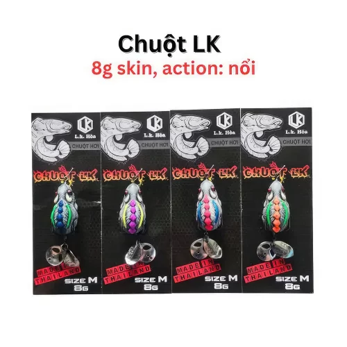 Mồi chuột LK 8g phiên bản Skin với họa tiết vảy nổi giúp tăng độ nhạy cá
