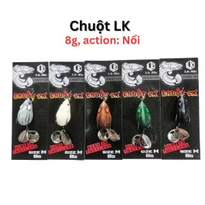 Mồi lure chuột LK size M 8g đa dạng màu sắc làm từ cao su Thái Lan