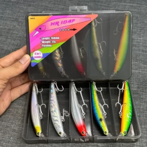 Chi tiết mồi lure HR 104F Floating với mắt 3D và lưỡi câu thép cường lực siêu bén