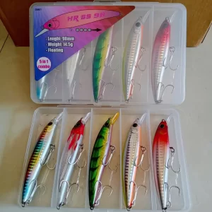 Combo 5 mồi lure HR SS 98 Floating nhiều màu sắc phù hợp mọi điều kiện nước