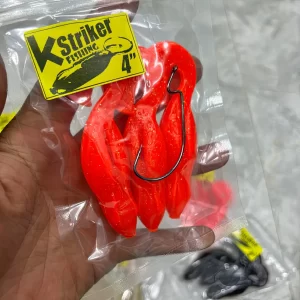 Mồi mềm skipping strike màu cam phản quang cực nhạy giúp kích thích cá săn mồi trong nước đục