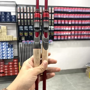 Cảm giác cầm nắm thực tế tay cầm gỗ bần của cần câu lure LK Cán gỗ