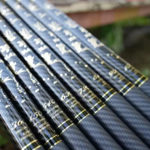 Chi tiết ký hiệu High Carbon và thông số chiều dài trên lóng cần đài LK Hòa