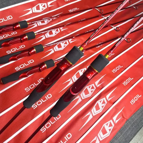 Tem thông số kỹ thuật tải mồi 5-17g và độ cứng L trên thân cần câu lure SOLID LK