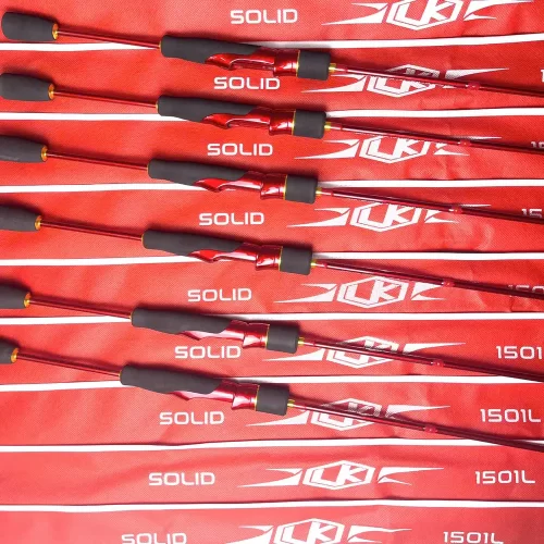 Tổng thể bộ sưu tập cần câu lure SOLID LK 1501L đỏ đen cực đẹp