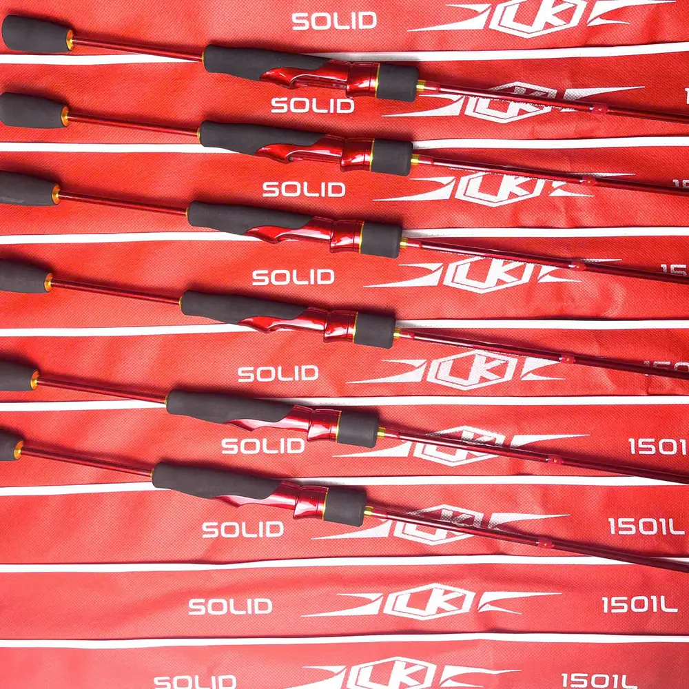 Tổng thể bộ sưu tập cần câu lure SOLID LK 1501L đỏ đen cực đẹp