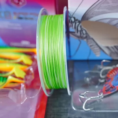 Combo câu lure cần Cheap LK máy Daiwa MG có cuộn dù LK X8 màu xanh chuối nổi bật