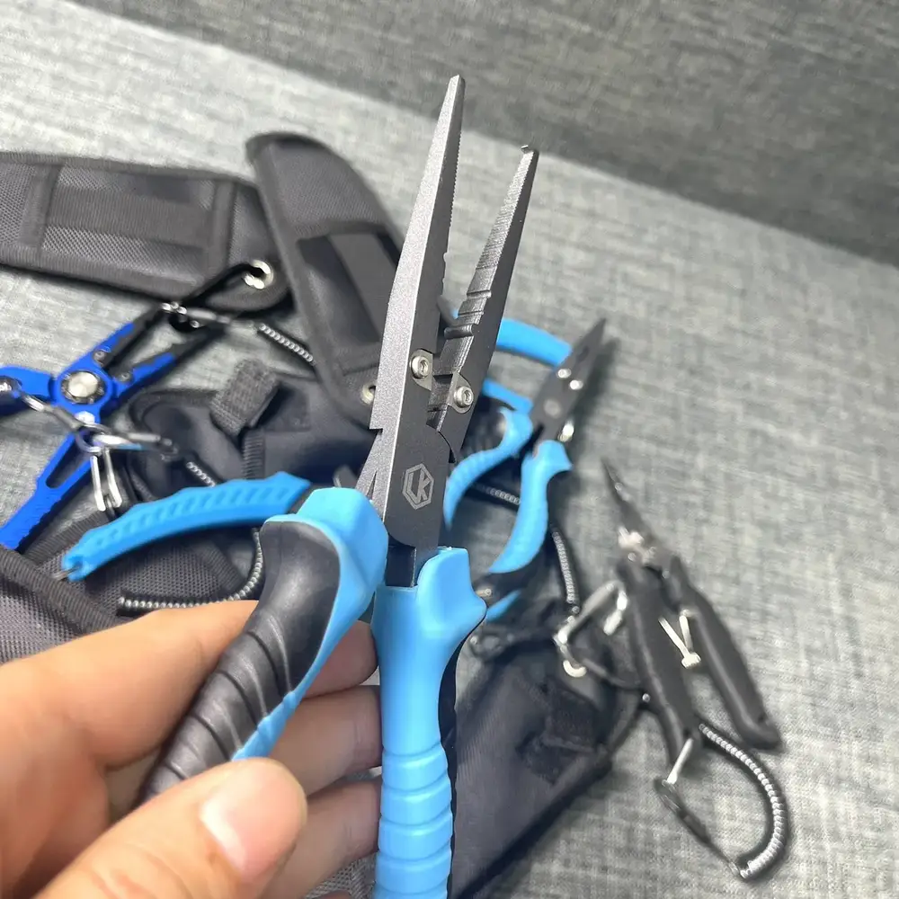 Kìm LK câu lure mũi dài đa năng hỗ trợ mở khoen và cắt dây câu chuyên nghiệp