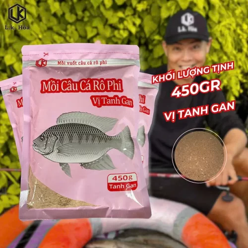 Mồi Rô Phi LK vị tanh gan khối lượng 450gr dẫn dụ cá phi cực nhanh