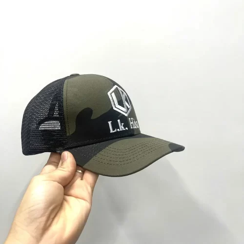 Mũ LK Hòa phong cách thể thao phối lưới camo bụi bặm dành riêng cho cần thủ